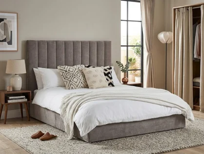 Julian Bowen Eloise Grey Fabric Bed in a Box