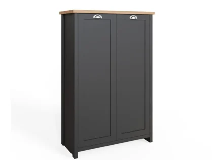 GFW Lancaster Black 2 Door Shoe Cabinet GFW Lancaster Black 2 Door Shoe Cabinet