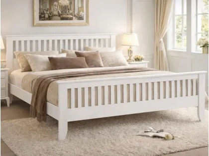 Time Living Turin White Wooden Bed Frame