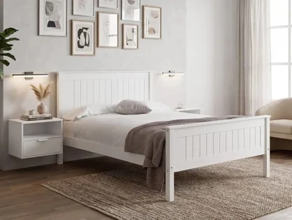Limelight Phoenix White Wooden Bed Frame (High Footend) Limelight Phoenix White Wooden Bed Frame (High Footend)
