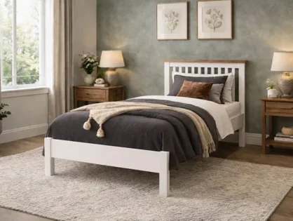 Time Living Ascot White and Oak Wooden Bed Frame Time Living Ascot White and Oak Wooden Bed Frame