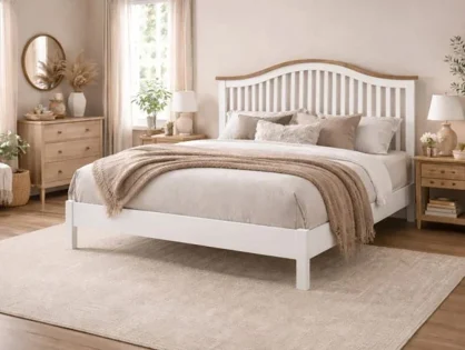 Time Living Chester White and Oak Wooden Bed Frame