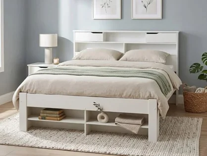 Bedmaster Fabio White Wooden Bed Frame