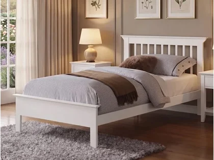 Flintshire Pentre White Wooden Bed Frame