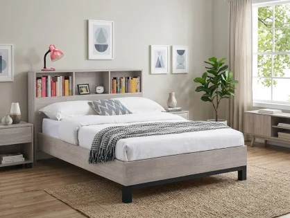 Julian Bowen Bali Bookcase Grey Wooden Bed Frame