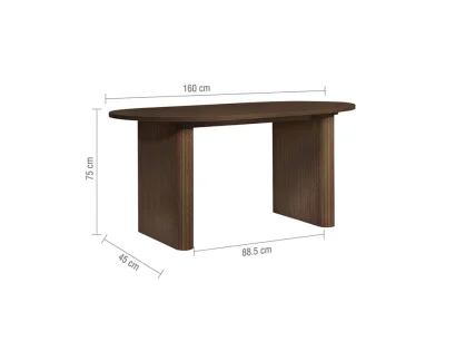 Birlea Axel Walnut 160cm Dining Table & 4 Chair Set