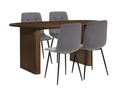 Birlea Axel Walnut 160cm Dining Table & 4 Chair Set