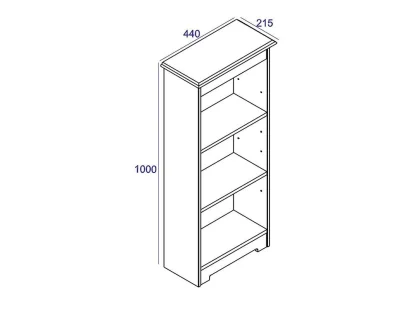 Core Colorado White and Oak Low Narrow Bookcase Core Colorado White and Oak Low Narrow Bookcase