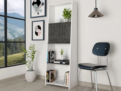 Core Dallas White and Grey Oak Bookcase Core Dallas White and Grey Oak Bookcase