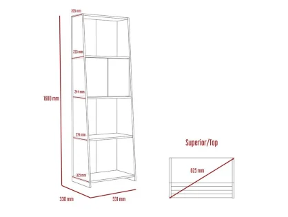 Core Dallas White and Grey Oak Bookcase Core Dallas White and Grey Oak Bookcase