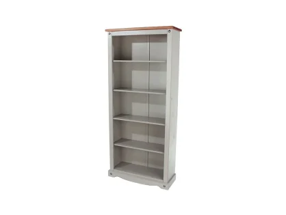 Core Corona Grey and Waxed Pine Tall Bookcase