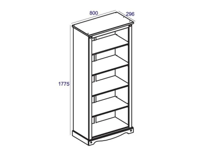 Core Corona Grey and Waxed Pine Tall Bookcase