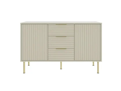 GFW Nervata Ivory 2 Door 3 Drawer Sideboard GFW Nervata Ivory 2 Door 3 Drawer Sideboard