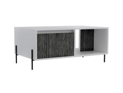 Core Dallas White and Grey Oak 1 Drawer Coffee Table