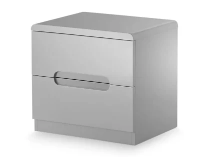 Julian Bowen Manhattan Grey High Gloss 2 Drawer Bedside Table
