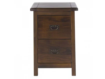 Core Boston Dark Antique Pine 2 Drawer Petite Bedside Table