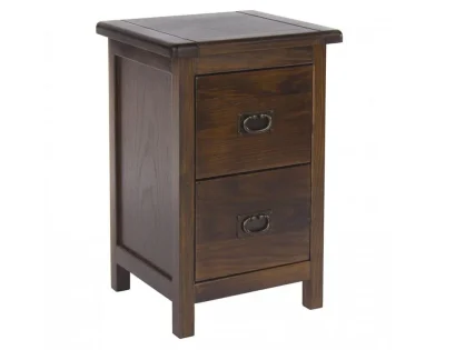 Core Boston Dark Antique Pine 2 Drawer Petite Bedside Table