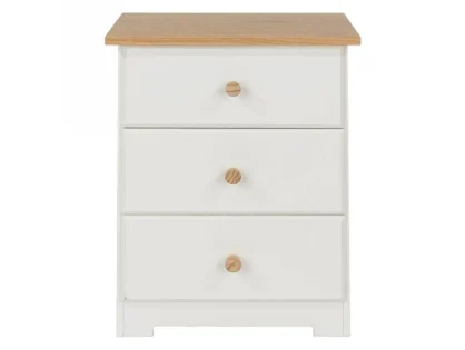 Core Colorado White and Oak 3 Drawer Bedside Table Core Colorado White and Oak 3 Drawer Bedside Table