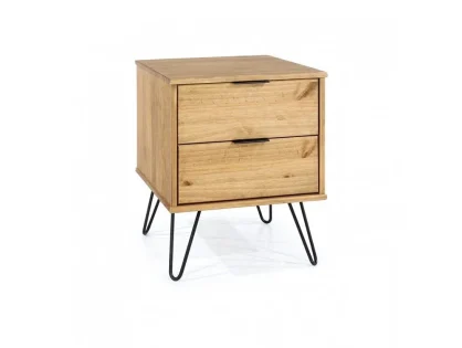 Core Augusta Waxed Pine 2 Drawer Bedside Table Core Augusta Waxed Pine 2 Drawer Bedside Table
