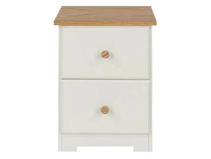 Core Colorado White and Oak 2 Drawer Petite Bedside Table