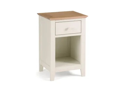 Julian Bowen Salerno Ivory and Oak 1 Drawer Bedside Table Julian Bowen Salerno Ivory and Oak 1 Drawer Bedside Table