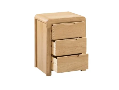 Julian Bowen Curve 3 Drawer Oak Bedside Table (Assembled) Julian Bowen Curve 3 Drawer Oak Bedside Table (Assembled)