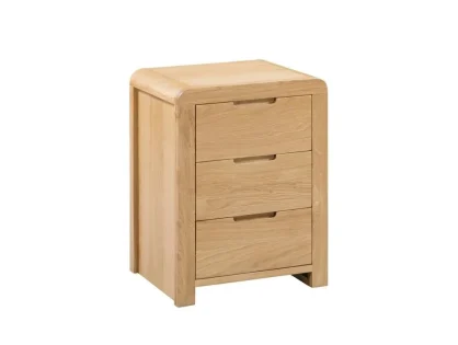 Julian Bowen Curve 3 Drawer Oak Bedside Table (Assembled) Julian Bowen Curve 3 Drawer Oak Bedside Table (Assembled)