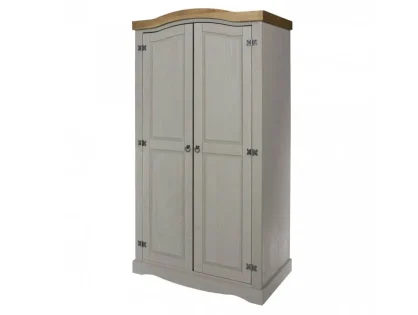 Core Corona Grey and Waxed Pine 2 Door Wardrobe Core Corona Grey and Waxed Pine 2 Door Wardrobe