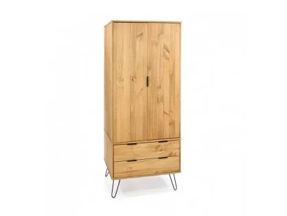 Core Augusta Waxed Pine 2 Door 2 Drawer Double Wardrobe Core Augusta Waxed Pine 2 Door 2 Drawer Double Wardrobe