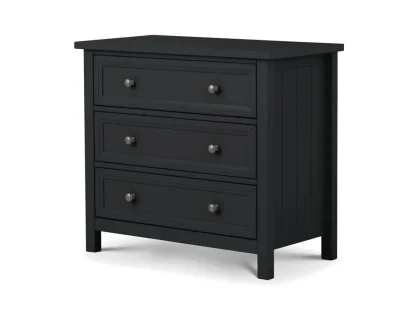 Julian Bowen Maine Anthracite 3 Drawer Low Chest of Drawers Julian Bowen Maine Anthracite 3 Drawer Low Chest of Drawers