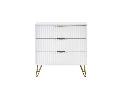 Julian Bowen Murano Matte White 3 Drawer Chest of Drawers Julian Bowen Murano Matte White 3 Drawer Chest of Drawers