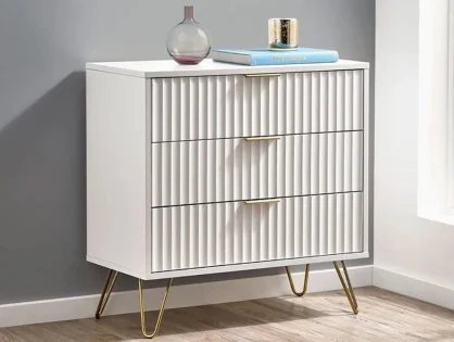 Julian Bowen Murano Matte White 3 Drawer Chest of Drawers Julian Bowen Murano Matte White 3 Drawer Chest of Drawers