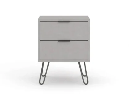 Core Augusta Grey 2 Drawer Bedside Table Core Augusta Grey 2 Drawer Bedside Table