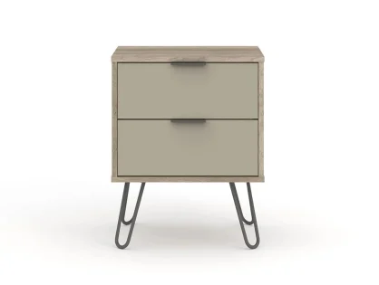 Core Augusta Driftwood and Calico 2 Drawer Bedside Table Core Augusta Driftwood and Calico 2 Drawer Bedside Table