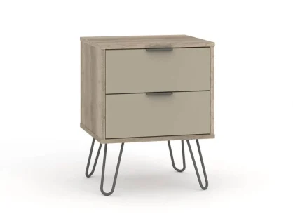Core Augusta Driftwood and Calico 2 Drawer Bedside Table Core Augusta Driftwood and Calico 2 Drawer Bedside Table