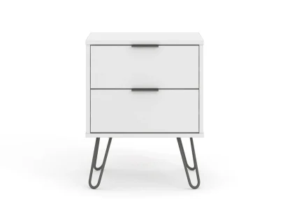 Core Augusta White 2 Drawer Bedside Table Core Augusta White 2 Drawer Bedside Table