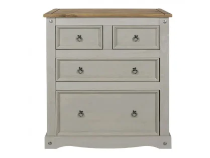 Core Corona Grey and Waxed Pine 2+2 Drawer Chest of Drawers Core Corona Grey and Waxed Pine 2+2 Drawer Chest of Drawers