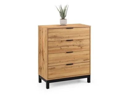 Julian Bowen Bali Oak 4 Drawer Chest of Drawers Julian Bowen Bali Oak 4 Drawer Chest of Drawers