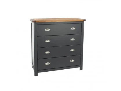 Core Dunkeld Midnight Blue and Oak 4 Drawer Chest of Drawers Core Dunkeld Midnight Blue and Oak 4 Drawer Chest of Drawers