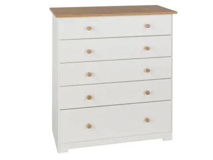 Core Colorado White and Oak 5 Drawer Chest of Drawers Core Colorado White and Oak 5 Drawer Chest of Drawers