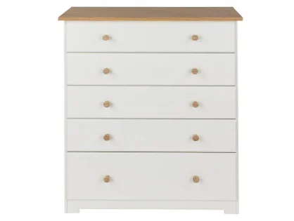 Core Colorado White and Oak 5 Drawer Chest of Drawers Core Colorado White and Oak 5 Drawer Chest of Drawers