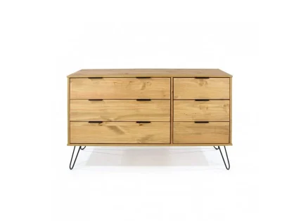 Core Augusta Waxed Pine 3+3 Drawer Wide Chest of Drawers Core Augusta Waxed Pine 3+3 Drawer Wide Chest of Drawers