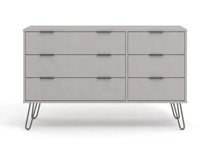 Core Augusta Grey 3+3 Drawer Wide Chest of Drawers