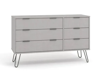 Core Augusta Grey 3+3 Drawer Wide Chest of Drawers