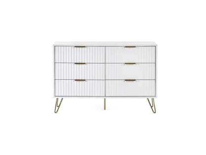 Julian Bowen Murano Matte White 3+3 Drawer Chest of Drawers