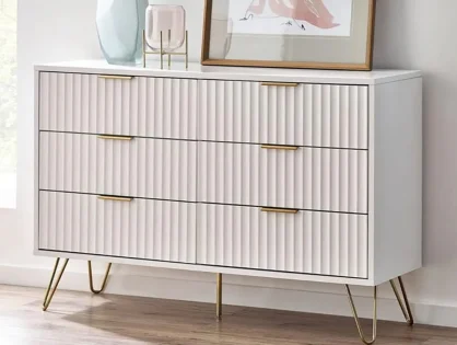 Julian Bowen Murano Matte White 3+3 Drawer Chest of Drawers