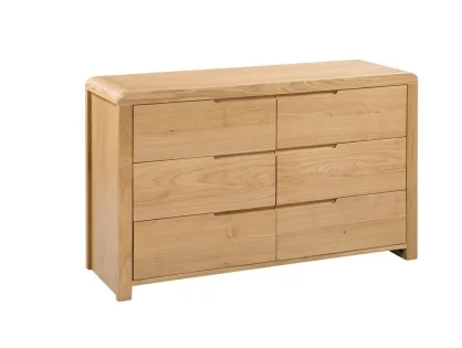 Julian Bowen Curve 3+3 Drawer Wide Oak Chest of Drawers (Assembled) Julian Bowen Curve 3+3 Drawer Wide Oak Chest of Drawers (Assembled)