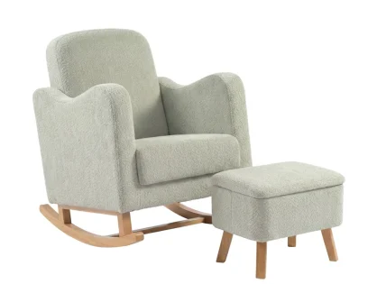 Bebe & Beyond Soother Boucle Sage Nursing Chair & Stool