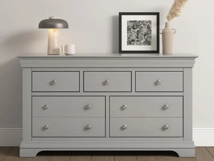 Seconique Bordeaux Pebble Grey Wooden 3+2 Drawer Chest of Drawers