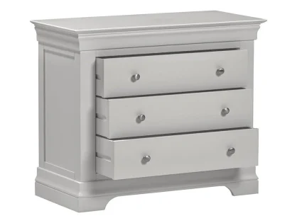 Seconique Bordeaux Pebble Grey Wooden 3 Drawer Chest of Drawers